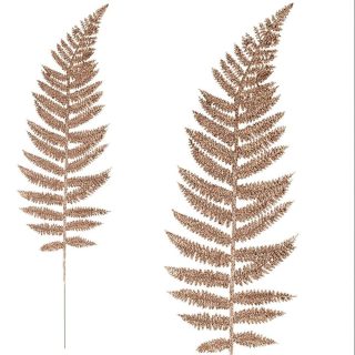 50cm GLITTER WIRE FERN LEAF CHAMPAGNE - 55856