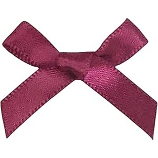 Burgundy – 3cm Satin Ribbon Bow – 100 Pack - 7908