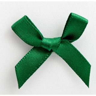 Bottle Green – 3cm Satin Ribbon Bow – 100 Pack - 7609
