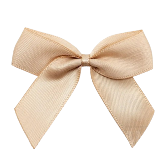 Champagne Gold – 5cm Satin Ribbon Bow – (Self Adhesive) – 12 Pack - 6335