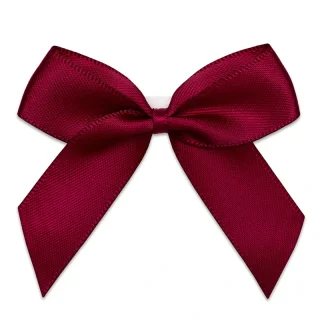 Burgundy – 5cm Satin Ribbon Bow – (Self Adhesive) – 12 Pack - 3791