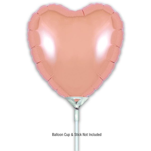 Oaktree - Rose Gold Heart Packaged (5 pcs)  - 9" - 602243