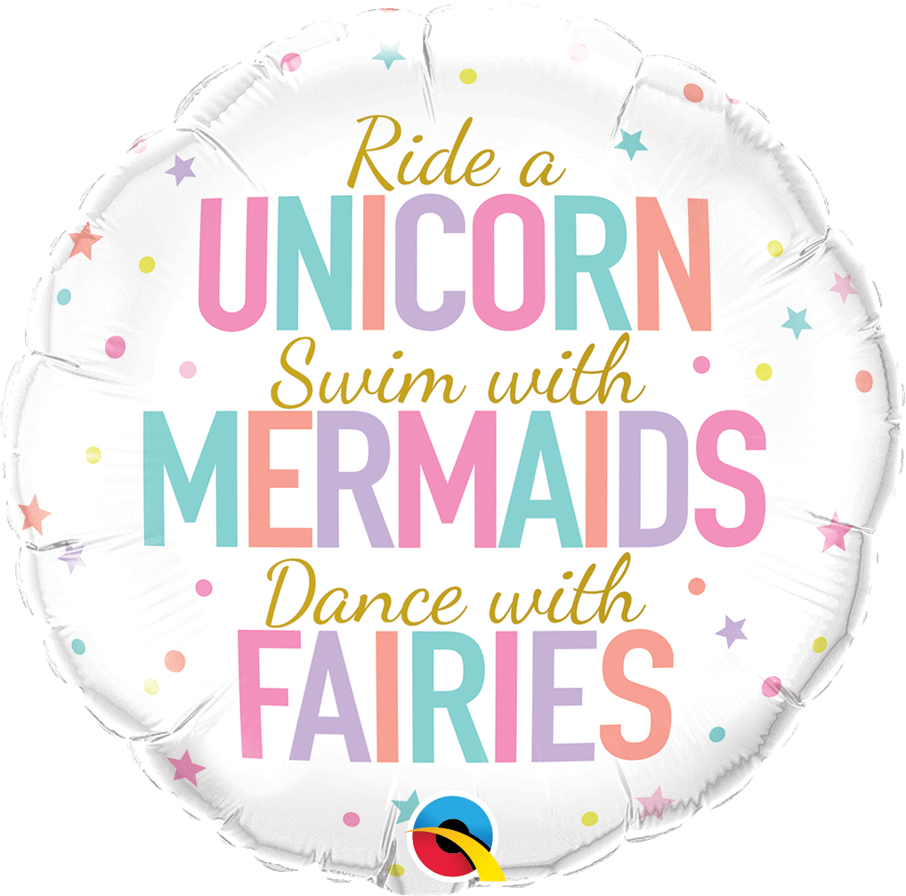 18" ROUND 01CT - UNICORN/MERMAIDS/FAIRIES*