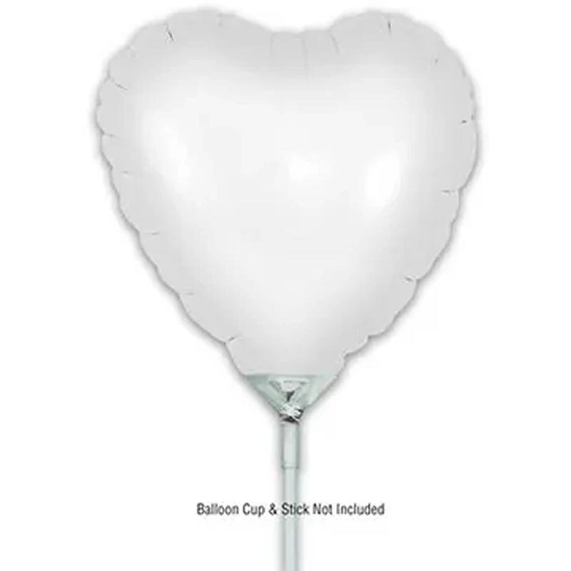 Oaktree - Matte White Heart Packaged (5 pcs) - 9" - 602632