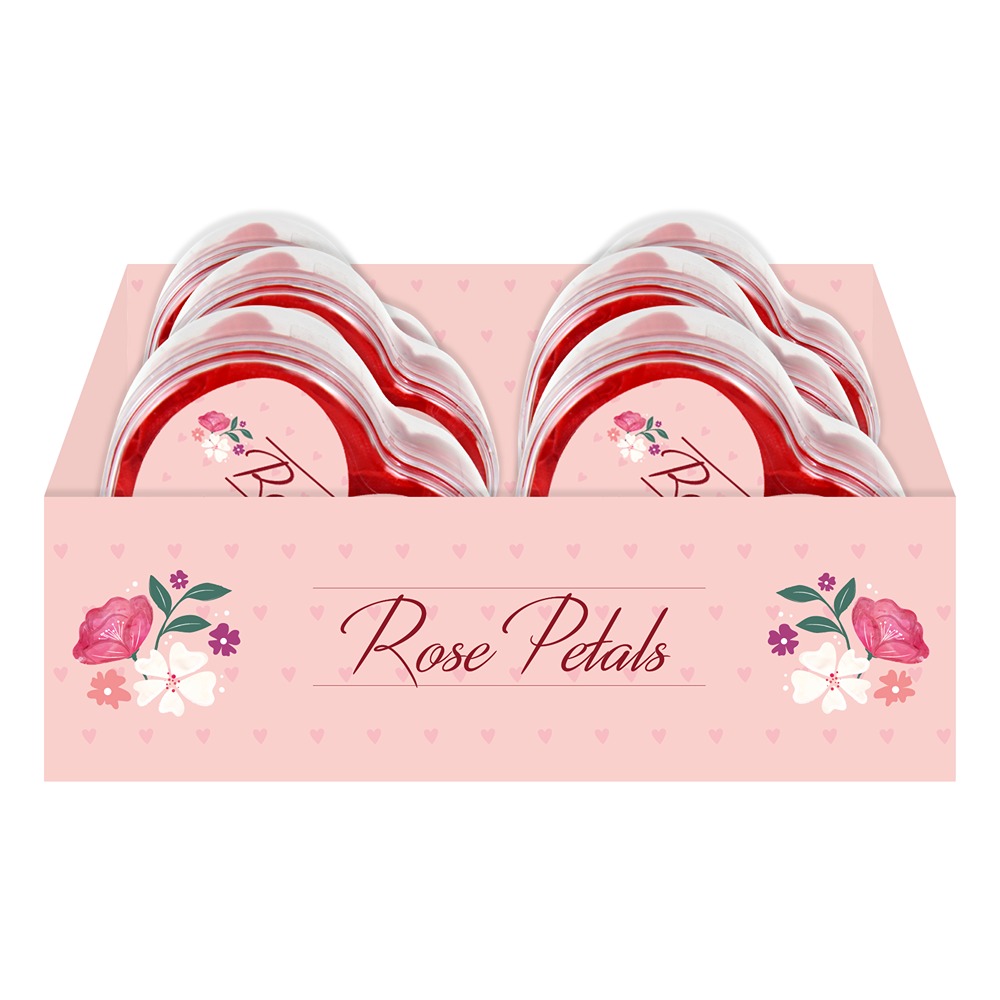 RED ROSE PETALS IN ACETATE BOX - 33616-RPC