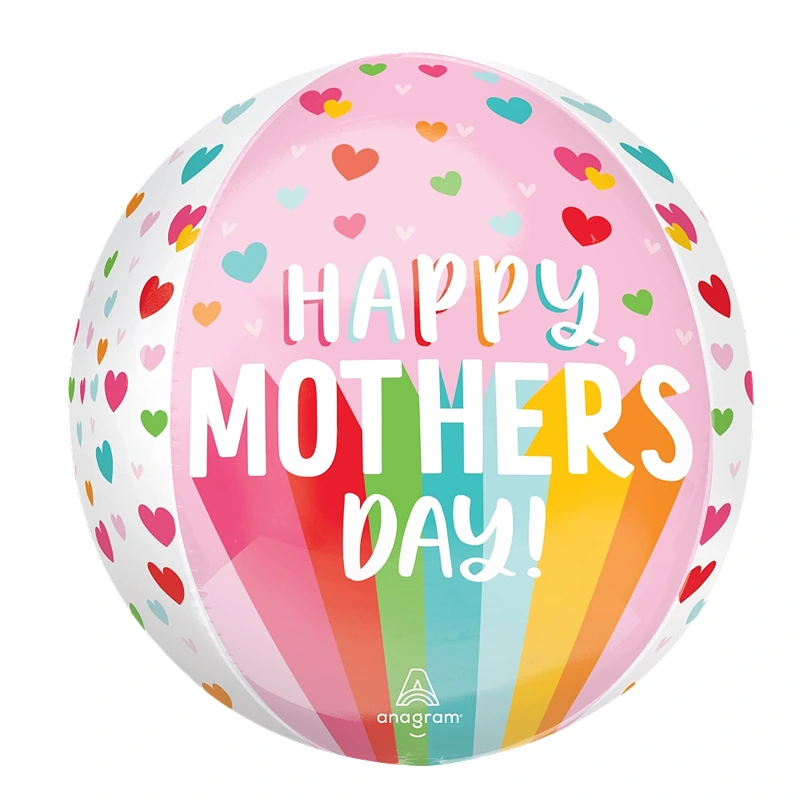 Anagram - HMD Bright Stripes & Hearts Orb - 15" - 4674301