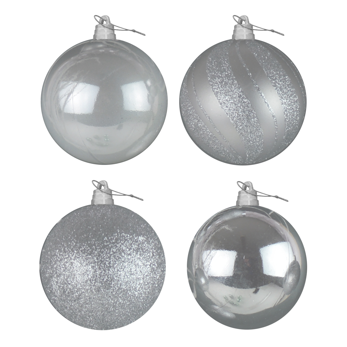 4X15CM LUXURY BAUBLES SILVER - 55997