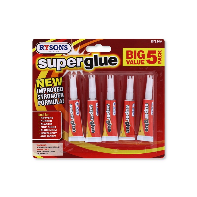 Multi Purpose Super Glue Pack 5 x 3g Tubes - RY3206