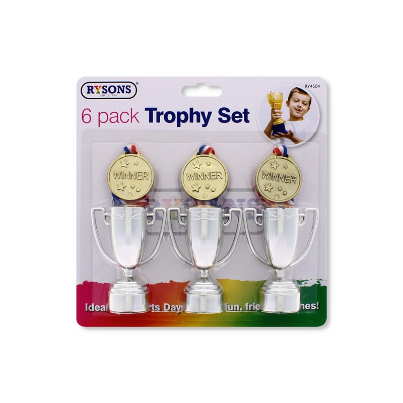 Trophy and Winner Medal Set 6 Pack - RY-4504