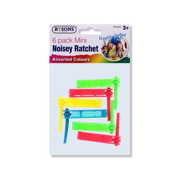 6 Pack Mini Noisy Ratchet Assorted Colours - RY4522