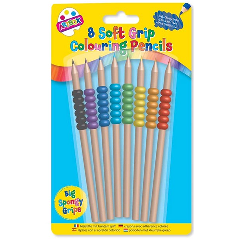 8 Soft Grip Colouring Pencils - 1048/48
