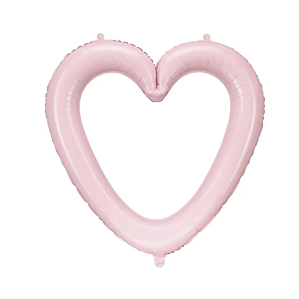 Foil balloon Heart frame, 86x83.5 cm, light pink - FB207P-081J