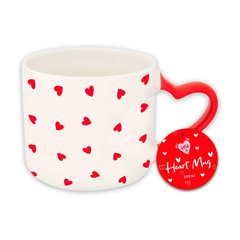 Valentine's Heart Print & Handle Mug 350ML - VAL12683OB