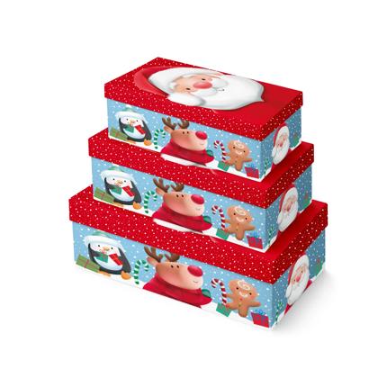 3PC OBLONG SANTA & FRIENDS - X-35933-BXC