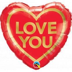 Qualatex 18" RND Love You Golden Heart