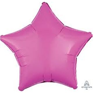 Anagram International Star-Flat Foil Balloon, 19", Bright Bubblegum Pink