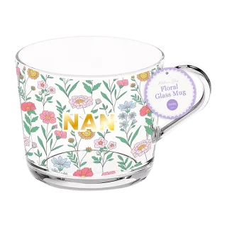 Mother's Day Nan's Floral Glass Mug 350ml - MOT12822OB