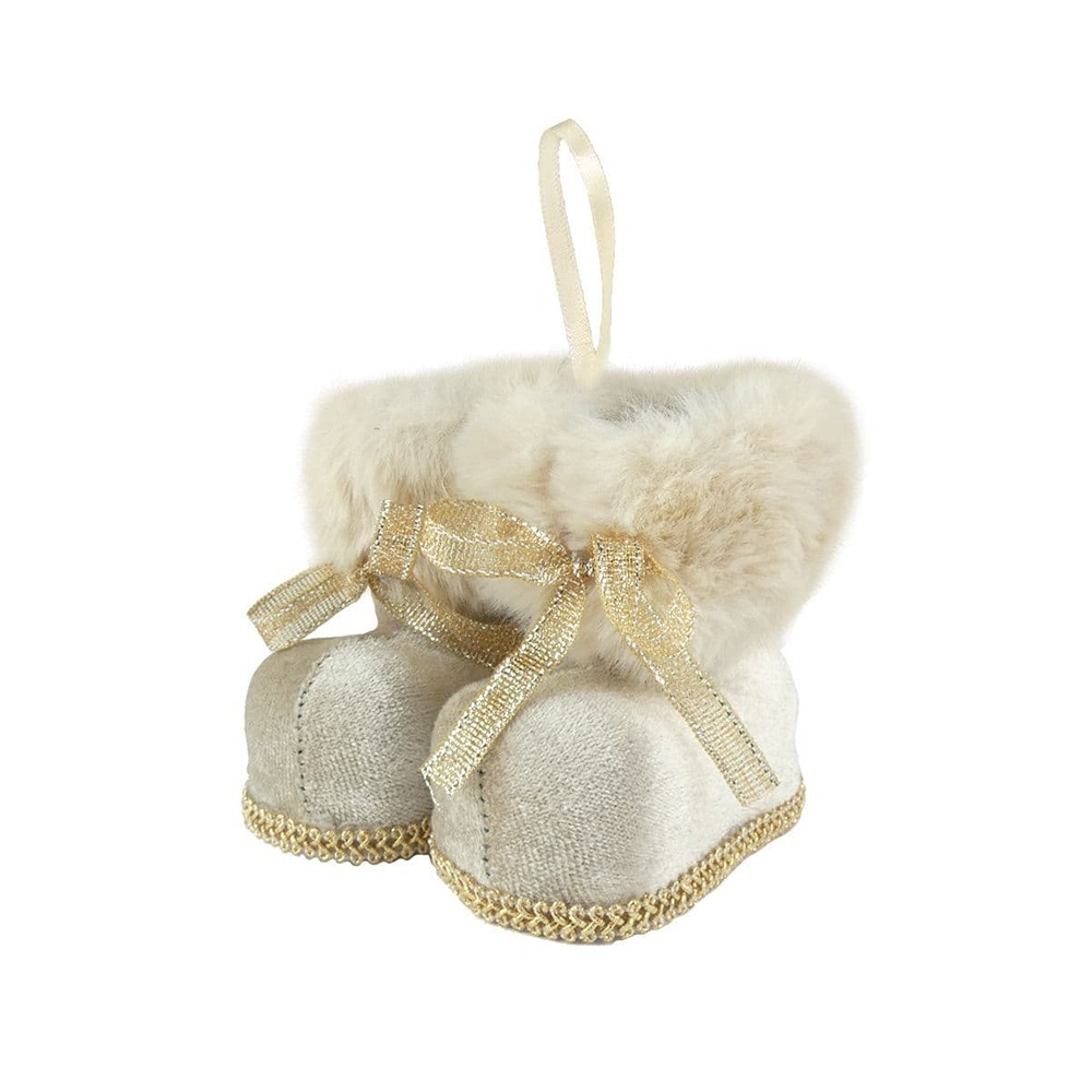 PAIR OF BOOTS 8CM CHAMPAGNE - 58620 *
