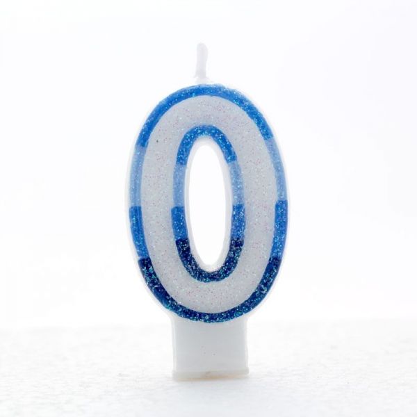 Apac - 0 Blue Coloured Number Candle - 6 pk - CN1010-