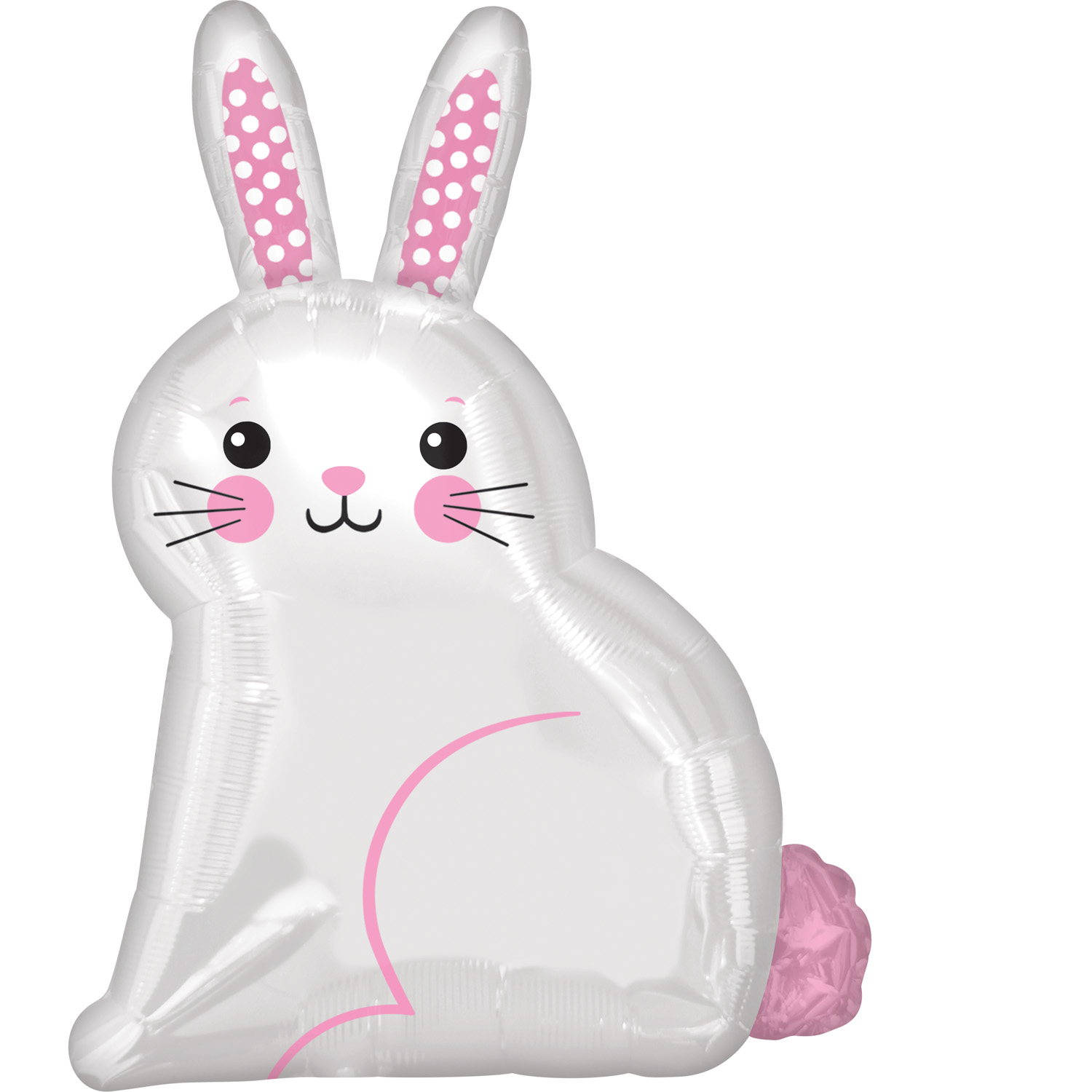 Anagram White Satin Bunny Junior Shape XL Foil Balloons 16"/40cm x 22"/55cm S50*