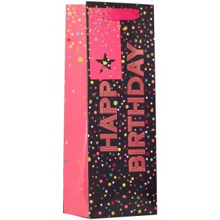 Partisan Happy Birthday Pink Bottle Bag - DBV-334-b