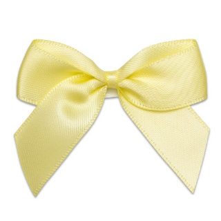 Lemon – 5cm Satin Ribbon Bow – (Self Adhesive) – 12 Pack - 6312