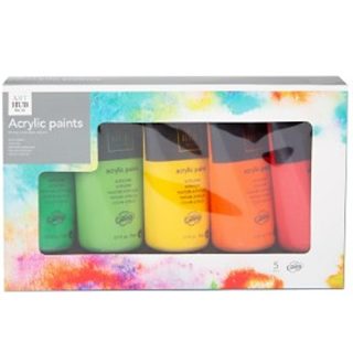 5 Pack Acrylic Paints Green/Orange - R06-0425/AS