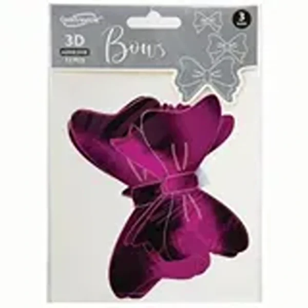3D Adhesive Bows Fuchsia x 12