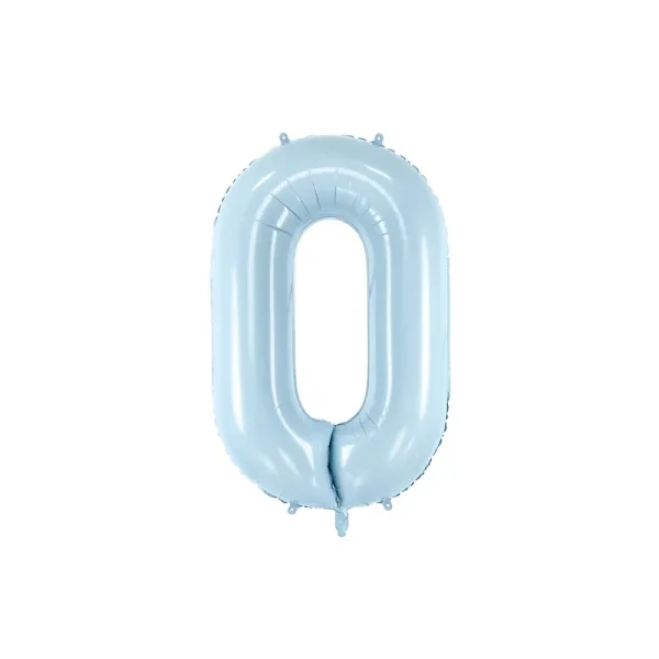 Foil Balloon Number ''0'' 72cm - light blue - FB230P-0-001J