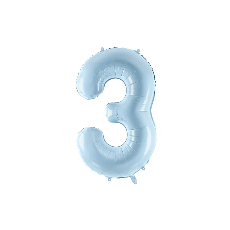 Foil Balloon Number ''3'' - 72cm - Light Blue - FB230P-3-001J