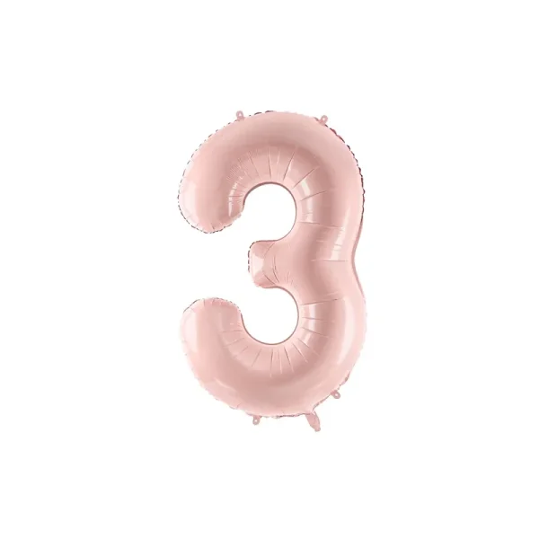 Foil Balloon Number ''3'' - 72cm - Light Pink - FB230P-3-081J