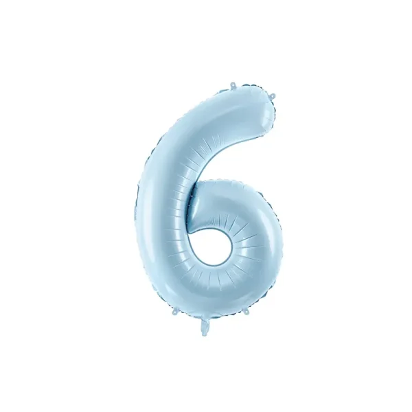 Foil Balloon Number ''6'' 72cm - Light Blue - FB230P-6-001J