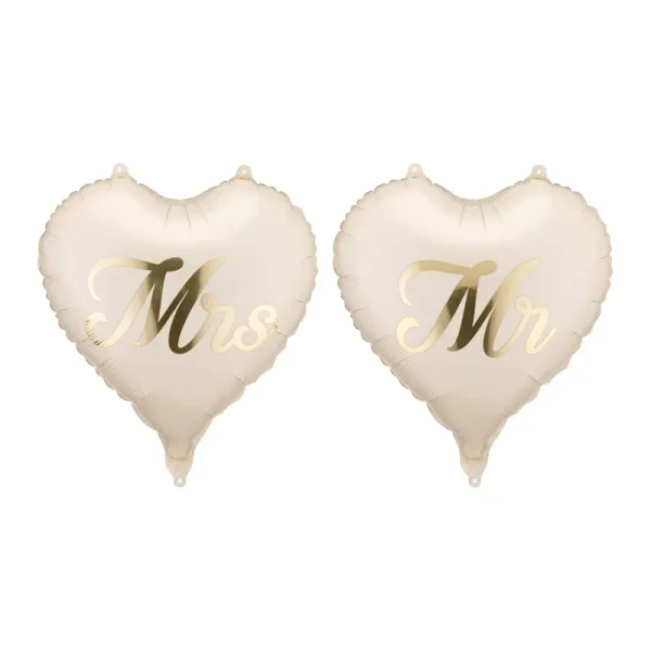 Foil Balloons Hearts - MR&MRS - 14" - FB343