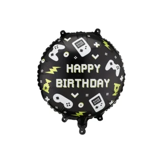 Foil Balloon Round - Happy Birthday Gamer - 14" - FB344