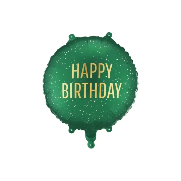 Foil Balloon Round Happy Birthday - 14" - Dark Green - FB353-012C