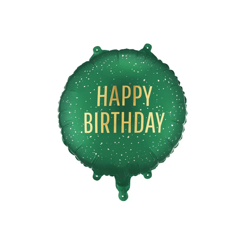 Foil Balloon Round Happy Birthday - 14" - Dark Green - FB353-012C