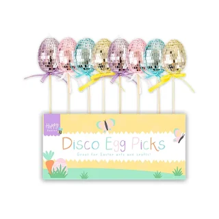 Gem - Easter Disco Egg Picks 27.5cm 1ct - ( 4 Assorted Colours) - EAS12870