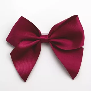 Burgundy – 10cm Satin Ribbon Bow – (Self Adhesive) – 6 Pack - 9603