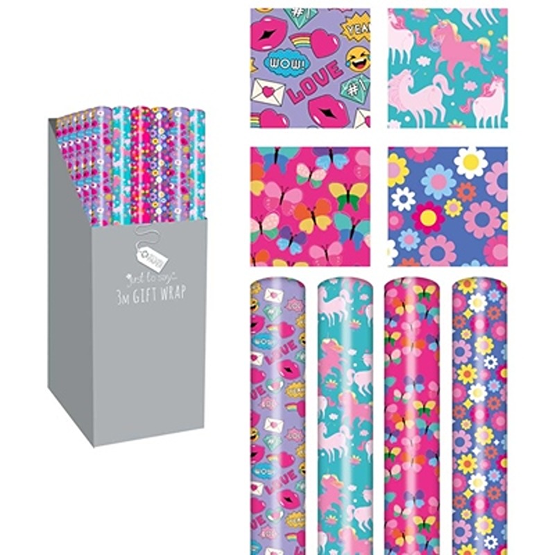 3 Metre Gift-Wrap Girls Designs - 1508-FSC