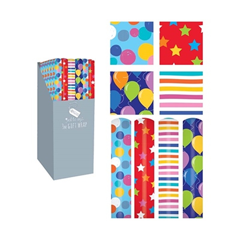 3 Metre Gift-Wrap Brights Designs - 1511/FSC