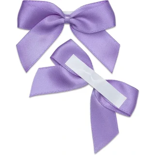 Lilac – 5cm Satin Ribbon Bow – (Self Adhesive) – 12 Pack - 3795