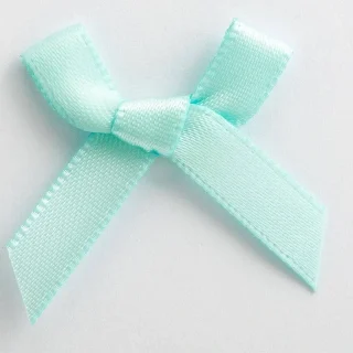 Duck Egg – 3cm Satin Ribbon Bow – 100 Pack  - 7913