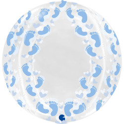Grabo 19" Blue Footprint Transparent Globe (No Valve) Pkt - .G74011SVT-P