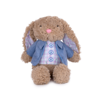 25cm Plush Rabbit with vest - Beige - 011053