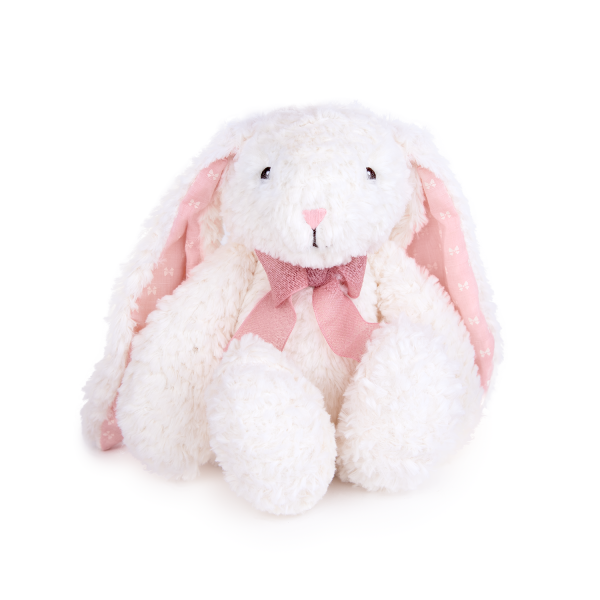 28cm Plush Rabbit with ribbon - White - 011054