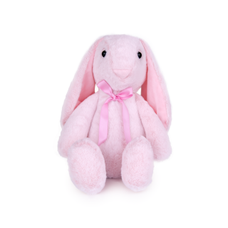 28cm Plush Rabbit with ribbon - Pink - 011057