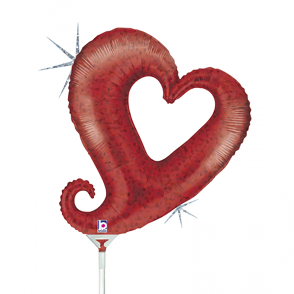 Grabo 14" Holographic Red Chain Of Hearts Mini - 19125