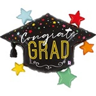 Grabo - Colorful Stars Grad Hat Foil - 40" - 25178