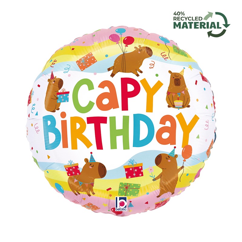 18" Capybara Birthday Round - Single Pack - 26639P-P