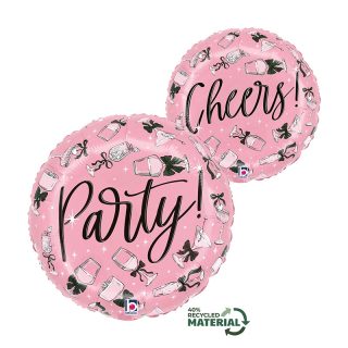 18"  Round Black Bow Party Drinks - Single Pack - 26667P-P